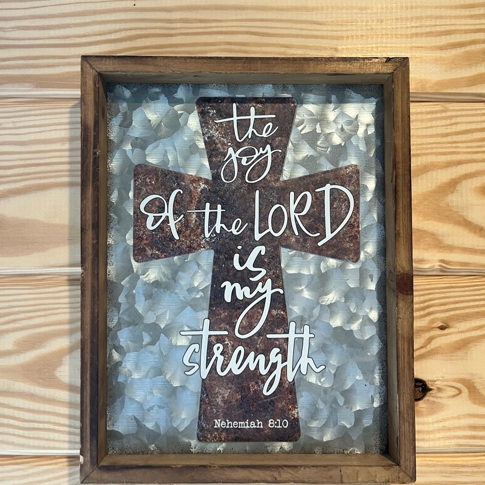 Rustic Cross Wall Art with Inspirational Quote